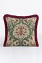 Vintage Floral Design Fringe Pillowcase - Botanical Classic Green Burgundy Tassel Throw Pillow Cover - 3
