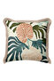 Tropical Leaf Exotic Monstera Fringed Pillowcase - Botanical Pink Mink Tassel Throw Pillow Cover - 6