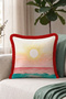 Sunset Sea View Fringed Pillowcase - Sun Ethnic Turquoise Burgundy Tasseled Throw Pillow Cover - 7