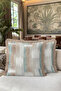 Abstract Geometric Stylish Fringed Pillowcase - Elegant Ecru Bohemian Mint Mink Cream Tassel Throw Pillow Cover - 2