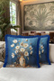 Floral Vase Pattern Fringed Pillowcase-Still Life Floral Blue Cream Navy Blue Tassel Throw Pillow Cover - 6