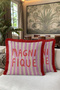Striped Typographic Stylish Fringed Pillowcase - Retro Slogan Bohemian Cream Burgundy Tassel Throw Pillow Cover - 4