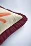 Floral Patterned Elegant Botanical Fringe Pillowcase-Artistic Floral Cream Burgundy Tassel Throw Pillow Cover - 8