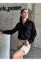 Black Pocket Crop Shirt - 2Y2371 - 4