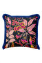 Exotic Tropical Bird Fringe Pillowcase - Paradise Garden Pink Navy Blue Tassel Throw Pillow Cover - 7