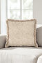 Abstract Beige Geometric Motif Fringed Pillowcase-Boho Ethnic Mink Ecru Cream Tassel Throw Pillow Cover - 3