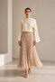 Polka Dot Pleated Vanilla Skirt with Elastic Waist 0242 - 2