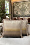 Abstract Gradient Landscape Fringed Pillowcase - Horizon Themed Coffee Mink Tassel Throw Pillow Cover - 5