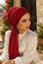 Red Sequin Embroidered Evening Dress Scarf Bonnet - 2