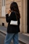 Silver Women's Star Embroidered Chain Strap Women's Shoulder Bag - 2