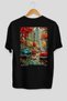 New York 2 Black Oversize Country City Back Printed Unisex T-Shirt 100% Cotton Premium