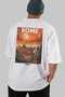 Rome Italy 3 White Oversize Country City Back Printed Unisex T-Shirt 100% Cotton Premium - 6