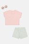 Toddlers Girl 3 Pieces Embroidered T-Shirt With Shorts And Sunglasses Set, Multicolor - 3