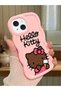 iPhone 14 Plus Compatible Case Camera Protector Pink Silicone Couple Phone Case Kitty Pattern