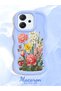 Oppo Reno 14F Compatible Case Camera Protector Blue Silicone Couple Phone Case Floral Pattern - 2