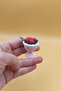 Knitted Patterned Red Rose Bouquet Keychain & Bag Ornament (Plastic) - Non-Fading Flower Romantic Gift - 3
