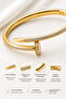Nail Éclat Gold Bangle – Gold Bracelet with Stone Nail Design for Women - 2