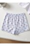 3-Piece Cotton Thin Breathable Satin Ribbon Waist Detail Lemon-Strawberry-Cherry Patterned Shorts Single Bottom Pajamas - 6