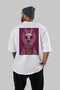 Tarz Lama Oversize Back Printed White T-Shirt Unisex 100% Cotton Premium Design Streetwear - 4