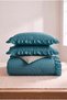 Polka Dot, Ruffled Double Duvet Cover Set |   Cotton |   200X220 cm Duvet Cover, 2 Pieces 50X70 cm Pillowcases |   Stylish and Elegant - 4