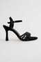 Diva Black Stone Detailed Ankle Strap Heeled Shoes - 4