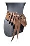 Maelis Brown Pleated Leather Obi Belt - 8