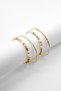 Women 4 Piece Stainless Steel Beaded Bracelet, Gold