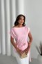 Women's Asymmetrical Cut Modal Fabric Blouse with Buckle Detail and Belt - 3