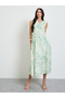 Floral Print Sleeveless A-Line Midi Dress - 2