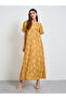 Mustard Floral A-Line Ankle-Length Maxi Jalabiya - 3
