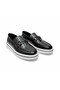 Imported Black Patent Leather Loafer with Buckle - 7