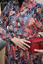Women's Watercolor Floral Patterned Dress Smoked - 5