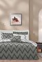 -Chevron Gray- Double Bed Cover Duvet Cover Set (with 6 Pillowcases)