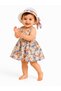 Baby Girl Floral Patterned Strappy Summer Dress and Hat Set 100% Cotton Daily Use 2-Piece Set - 2