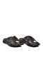Black Genuine Leather Men's Flat Slippers - 3