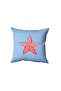 Blue Striped Star Patterned Pillow, Gift