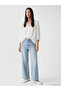 White V-Neck Polka Dot Gathered Blouse - 2