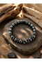 Hematite Natural Stone Bracelet - Shiny Steel Gray Special Design - 3