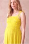 Maternity Yellow 100% Cotton Strappy Square Neck Sleeveless Dress with Gipeli on the Front Elianna - 2