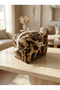 Leopard Patterned Quilted Handmade (Medium Size) Makeup Bag – Travel Bag - 6