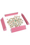 Wooden Mini Size Pink Okey Set |   32 cm Okey Set with Stand and Melamine Stones - 6