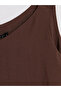 Brown V-Neck Gathered Blouse - 5