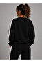 Women's Striped 0-Collar Sweatshirt - 2