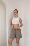 Elastic Waist Lace-Up Shorts Mink - 2