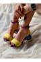 Eliza Yellow Suede Sandals with Snake Detail - 4