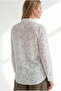 Women's White Embossed Floral Embroidered Woven Shirt Gml-19001459 - 5