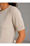 Women's Crew Neck Short Sleeve Basic Knitwear Blouse - 3