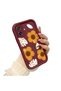 Samsung Galaxy A07 Compatible Case Camera Protector Burgundy Silicone Couple Phone Case Floral Pattern - 2