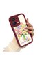 Oppo A6 Pro 4g Compatible Case Camera Protector Claret Red Silicone Couple Phone Case Floral Pattern - 2