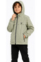Boys/Girls Nova Fabric Hooded Zipper Closure Lined Zipper Pocket Green Color Seasonal Coat - 3